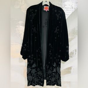 Johnny Was Black Embroidered Kimono